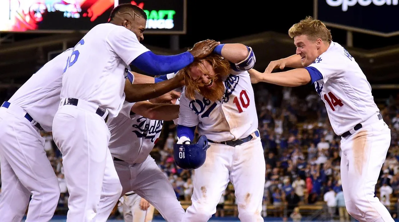Dodgers Celebrating 2017 NLCS Victory